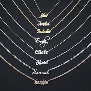 925 Sterling Silver Personalized Name Necklace Personalized Gifts, Custom Name Bridesmaid Gift Tiny name necklace Solid silver