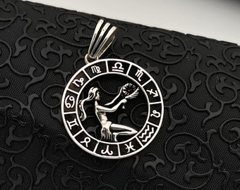 Sterling Silver Virgo Necklace: Astrological Zodiac Pendant