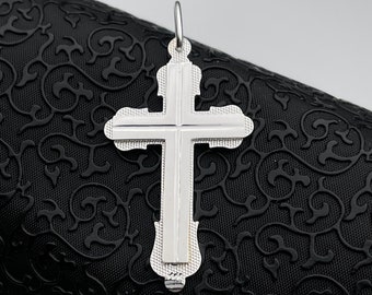 Sterling Silver Cross Pendant Necklace - Unisex Christian Gift