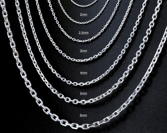 Chaîne d’ancre en argent sterling massif 925, bracelet ou collier pour hommes ou femmes, chaîne de câbles à maillons d’ancrage, collier délicat, collier de chaîne d’ancre