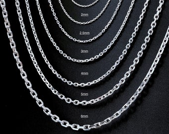 Solid 925 Sterling Silver Anchor Chain, Men or Women&#39;s Bracelet or Necklace, Anchor Link Cable Chain, Dainty Necklace, Anchor Chain Necklace