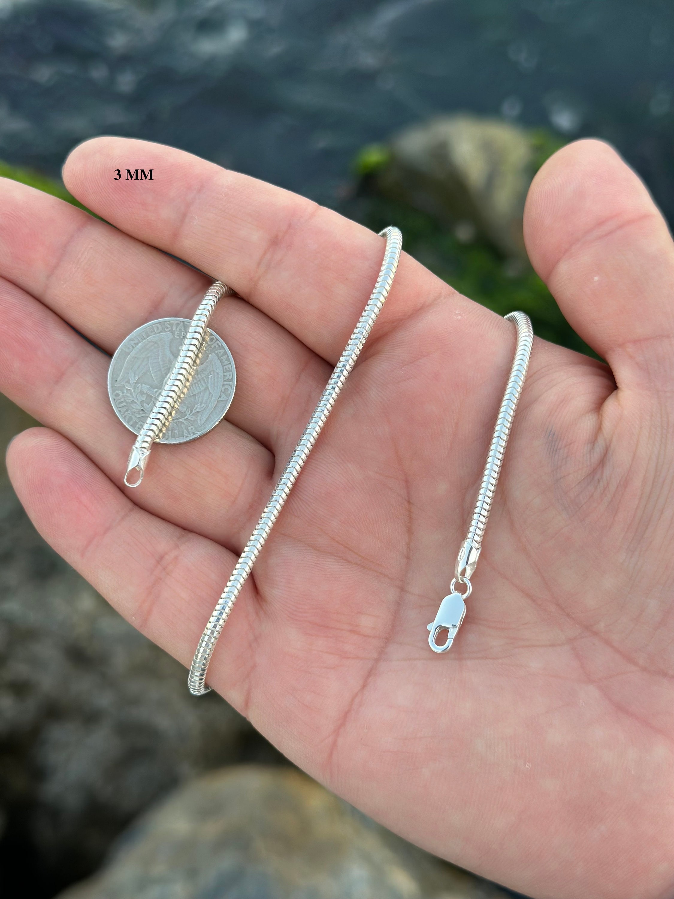 Handmade 925 Sterling Silver Snake Chain Necklace - Etsy