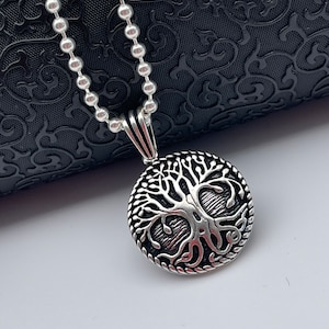 Tree of Life Charm, Silver Viking Norse Yggdrasil Tree of Life Necklace, Family Tree Necklace, Pagan Viking Pendant,  Necklace for Women