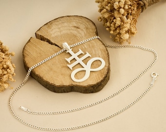 Sterling Silver Leviathan Cross Pendant Necklace: Satanic Jewelry