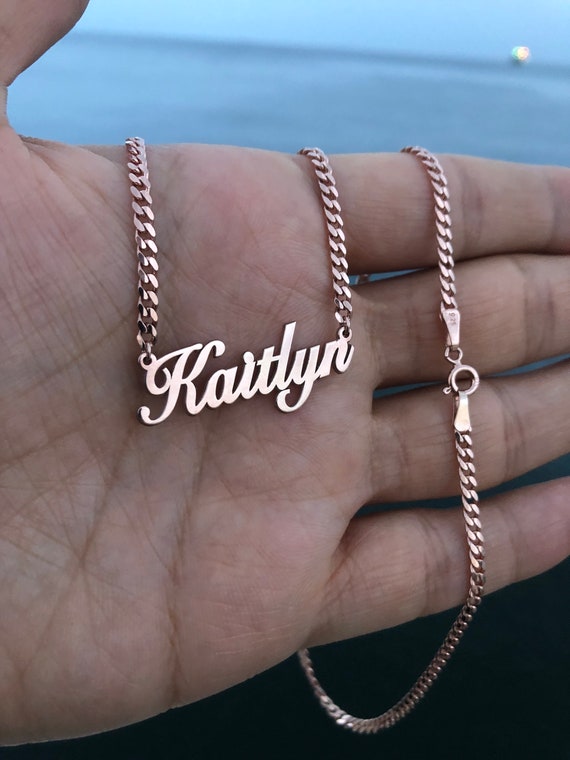 Etsy sterling online silver name necklace