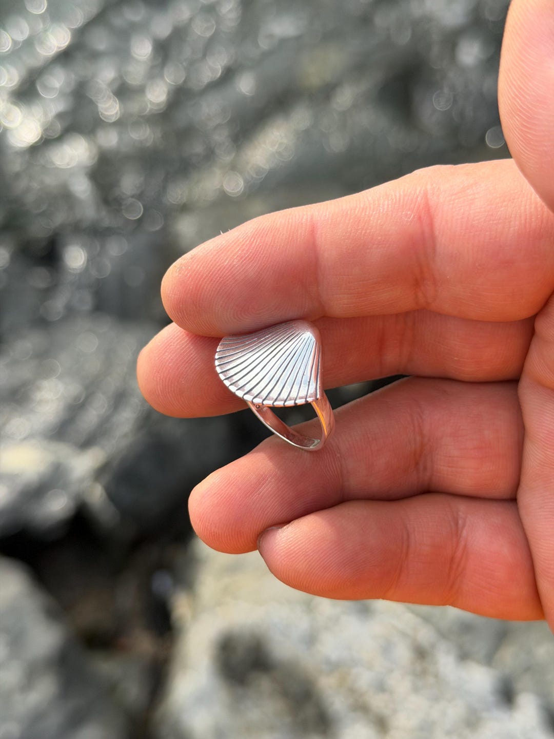 Shell 925 Ring 925 Sterling Silver Seashell Ring, Minimalist Scallop Shell Ring - Etsy