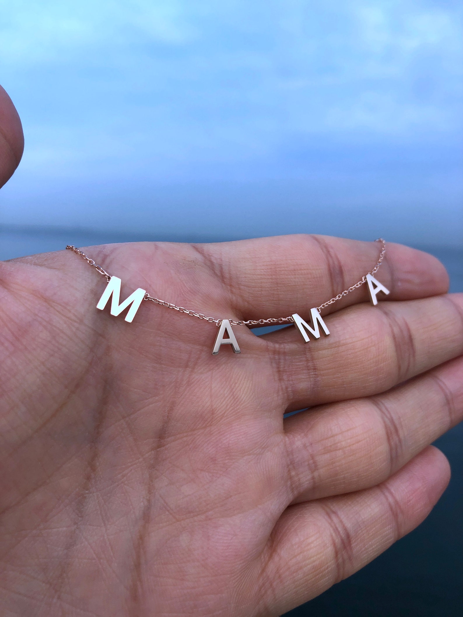 925 Sterling Silver Mama Necklace Mom Necklace Etsy
