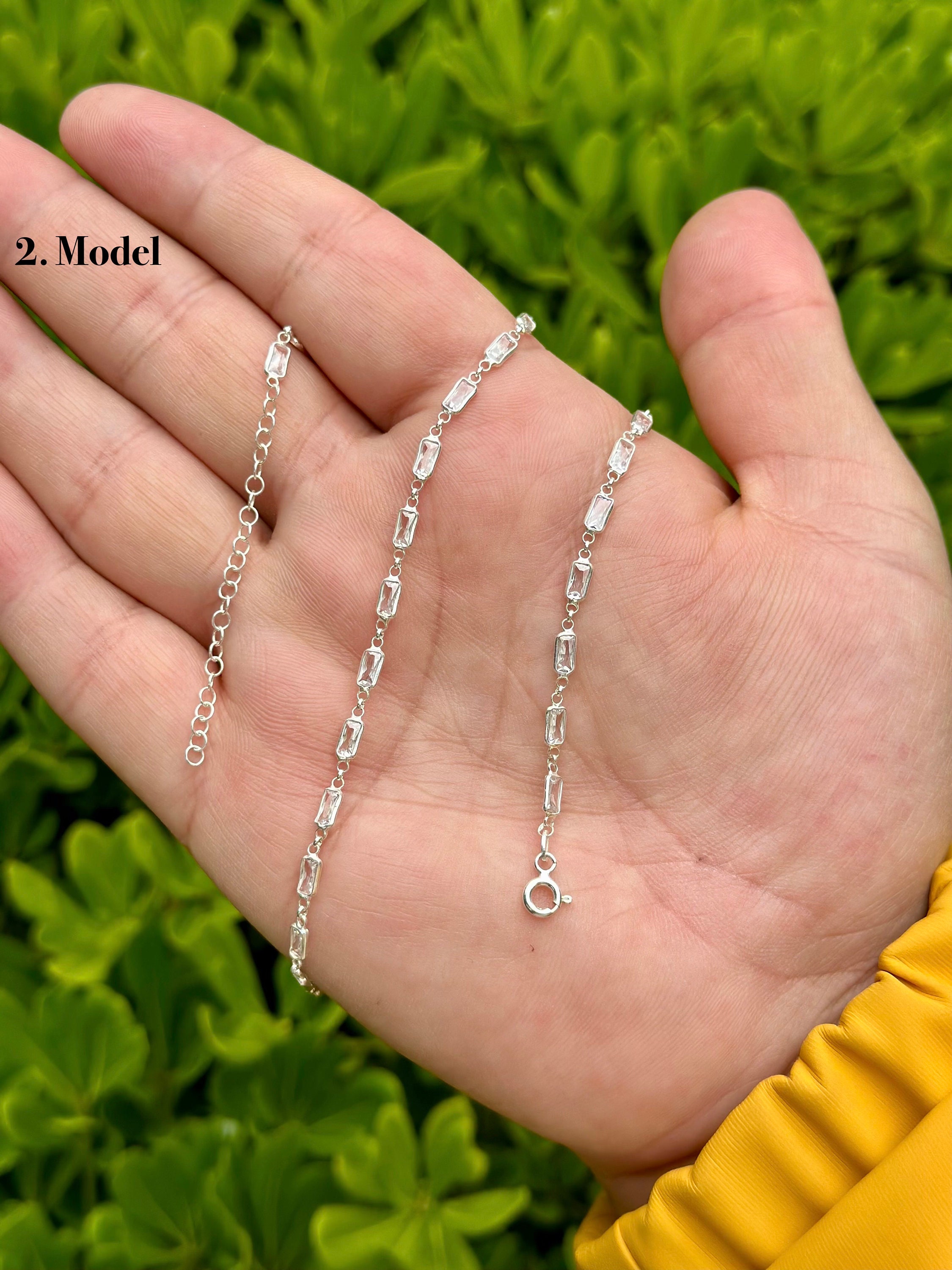 925 Sterling Silver Gemstone Necklace, Stone Necklace