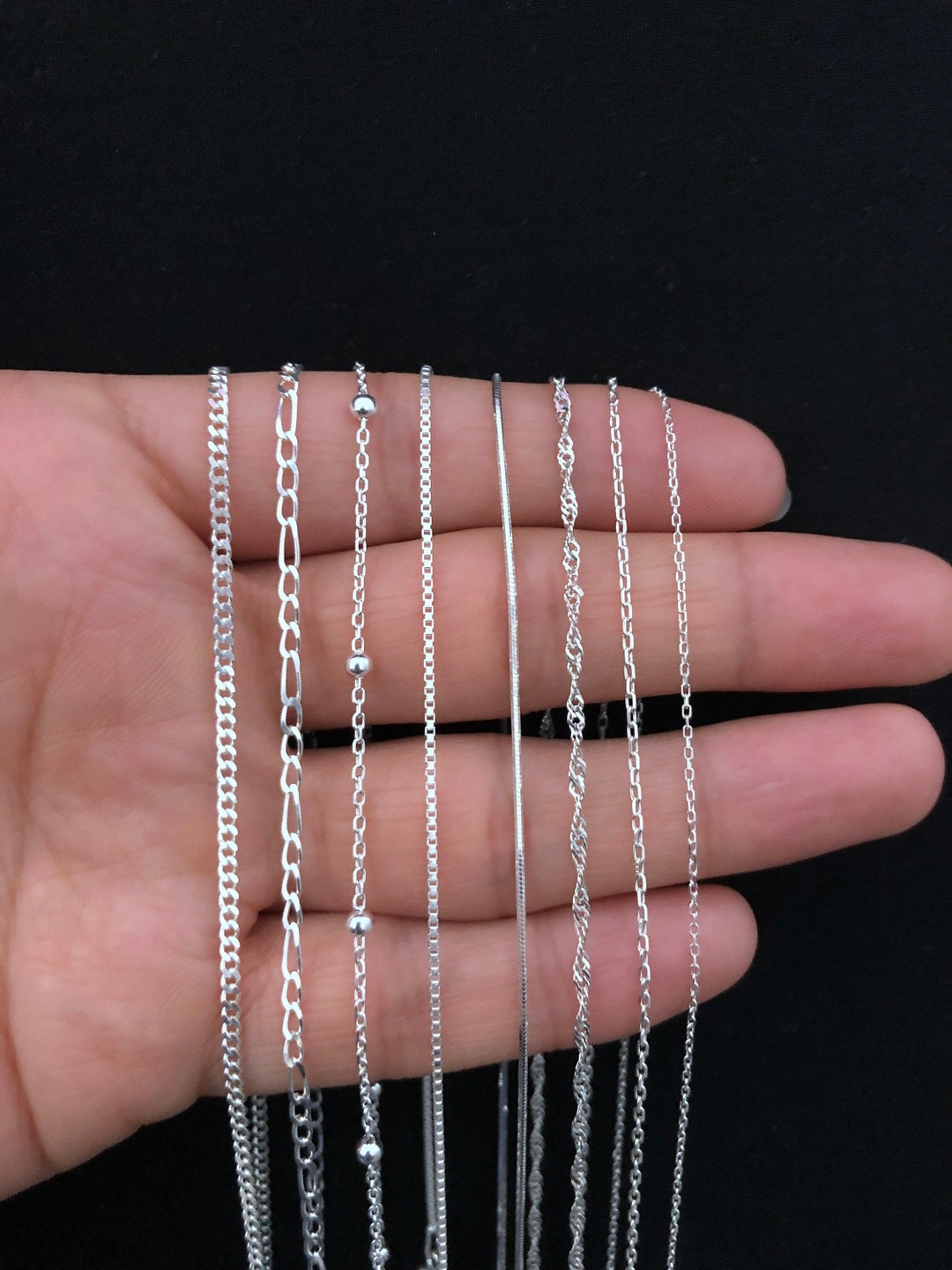 925 Sterling Silver Chain Necklace for Women Men and Kids