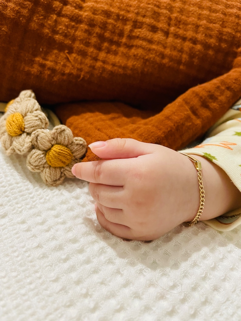 14K Solid Gold Baby ID Bracelet, Personalized Baby Jewelry, Gold Bracelet for Kid, Children Bracelet, Kid Name Bracelet, Newborn Gift image 5