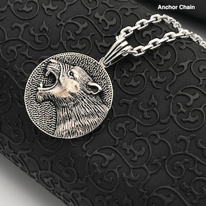Solid Silver Panther Pendant, Sterling Silver Tiger Head Necklace, Men's Tiger Jewelry, Anniversary Gift, Christmas Gift for Him 925Sterling