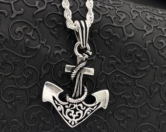 Anchor Men Pendant 925 Sterling Silver, Anchor Necklace