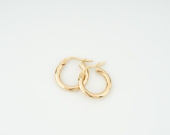 14K Yellow Gold Hoop Earrings: Solid Gold Jewelry