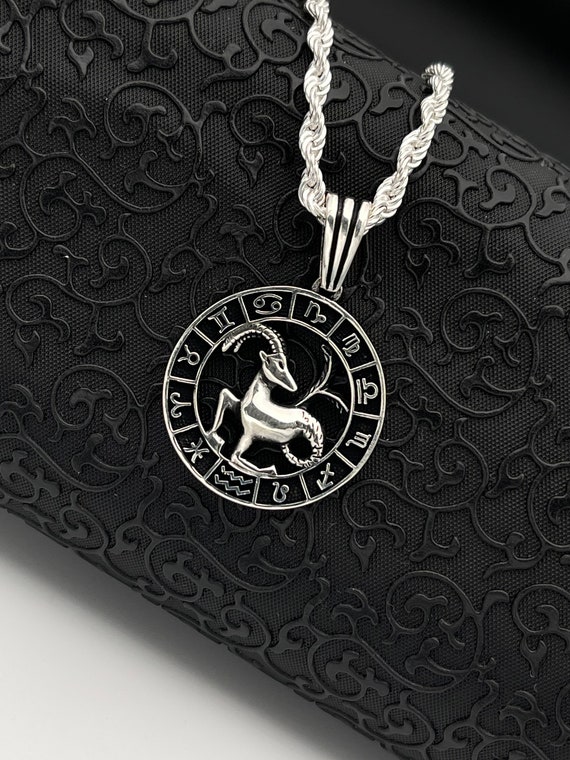 Sterling Silver Capricorn Zodiac Necklace Women s Capricorn Necklace Capricorn Pendant Capricorn Birthday Zodiac Signs Pendant Etsy