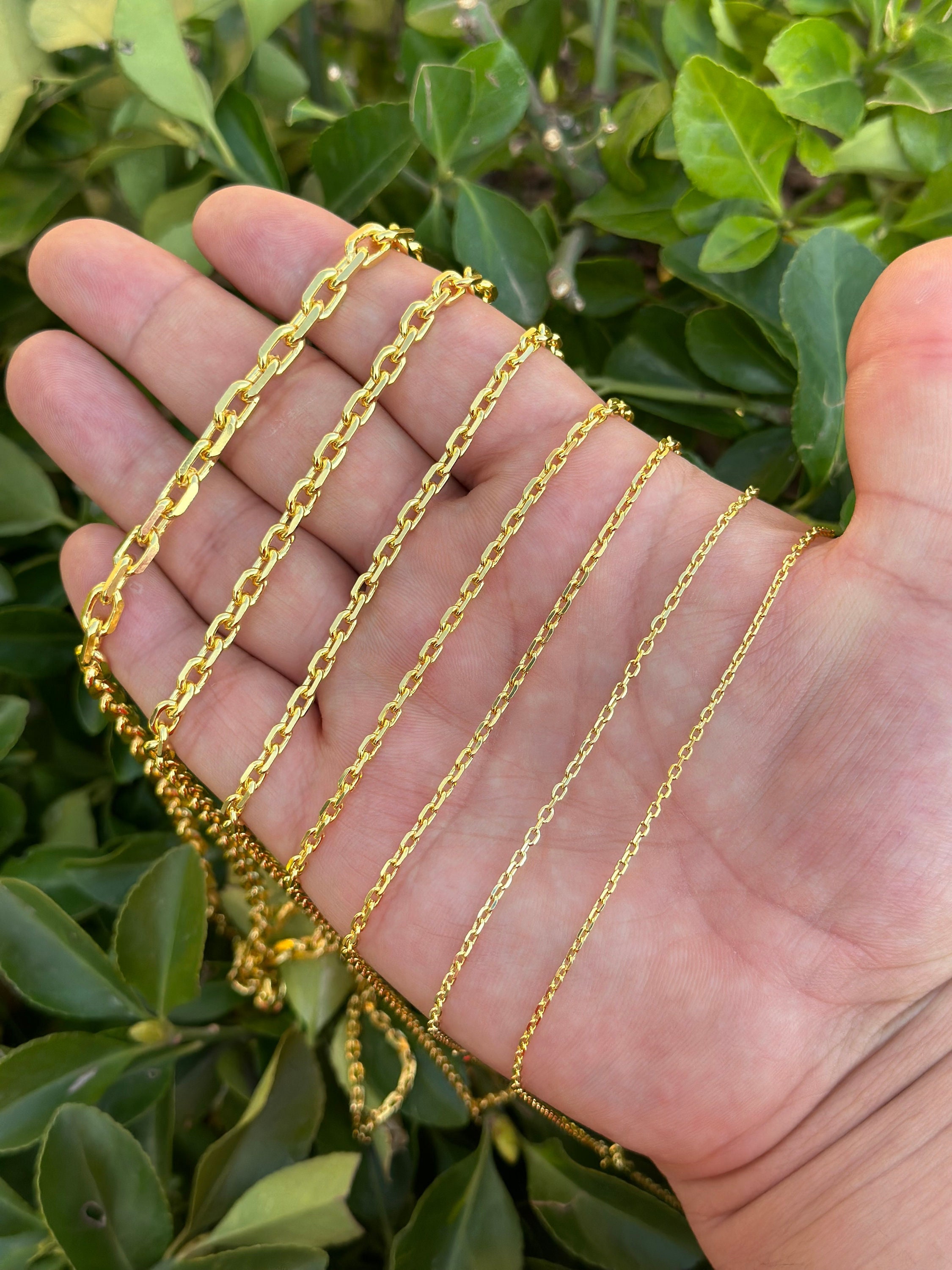 Gold Plated Sterling Silver Anchor Chain, Men or Women's