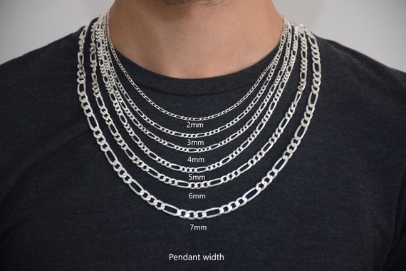 Solid 925 Sterling Silver Figaro Chain Necklace For Men And Women