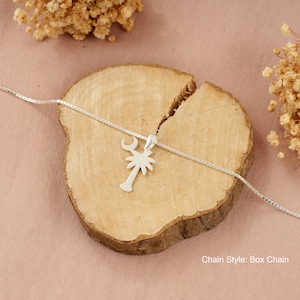 Sterling Silver Palmetto & Crescent Necklace: South Carolina Symbol afbeelding 6