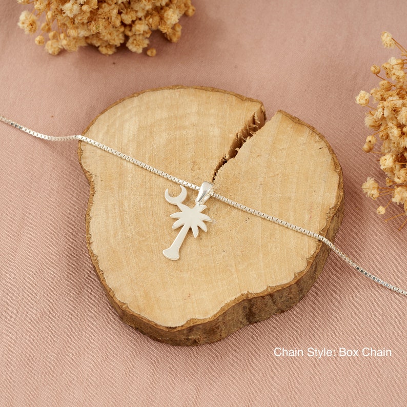 Sterling Silver Palmetto & Crescent Necklace: South Carolina Symbol afbeelding 6