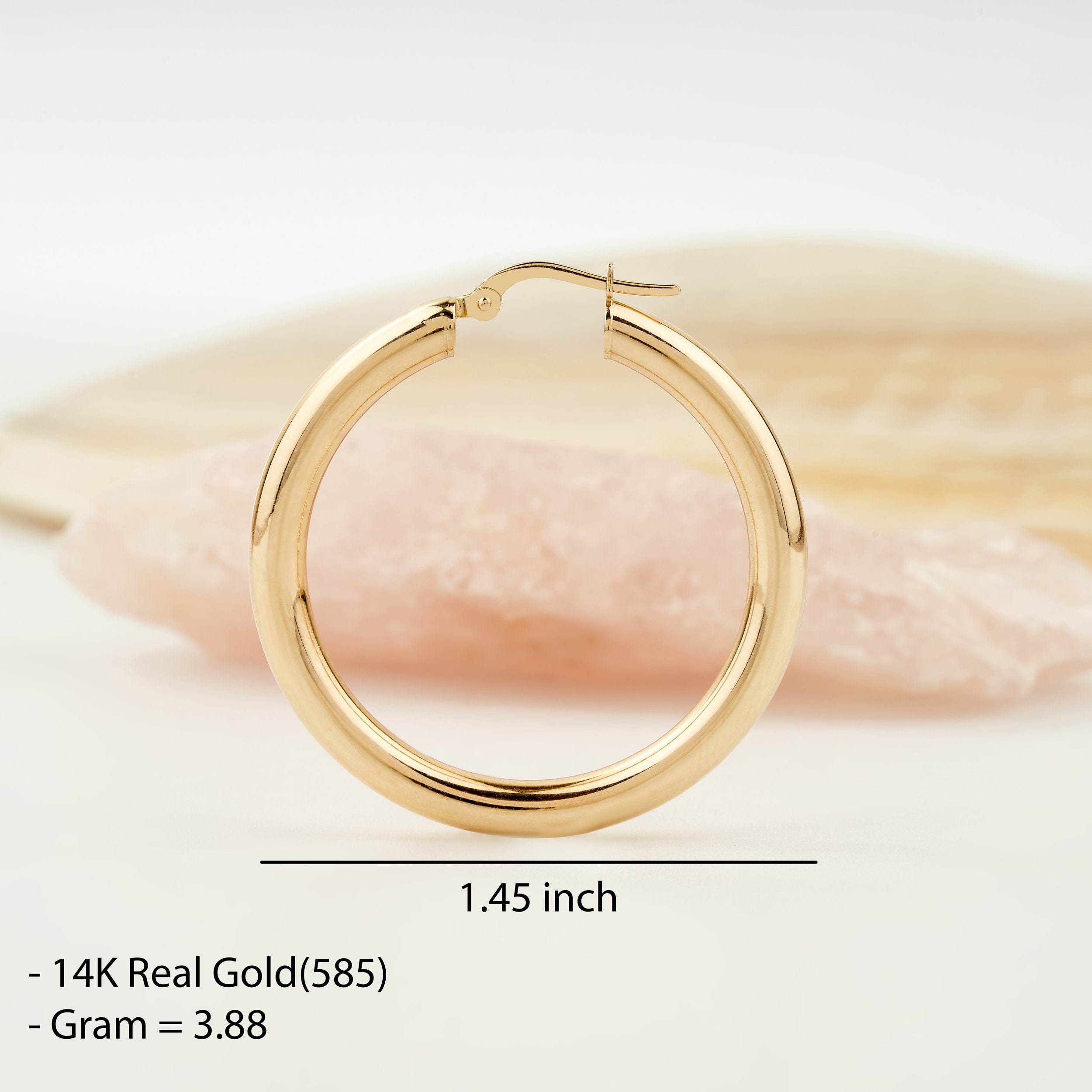 あい　Classic Hoops Thick Small Gold Gold Hoop Earrings for Women | Small Thick Shiny Polished