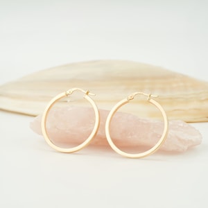 14K Gold Hoops Earrings, Real Gold Earrings, 14K Solid Gold Hoops, Earrings for Women, Gold Earring Jewelry, Gift for Girlfriend