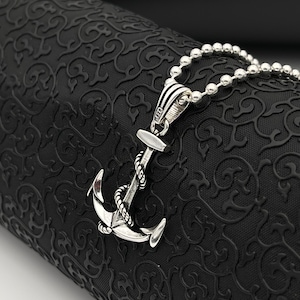 Sterling Silver Anchor Pendant Necklace - Nautical Jewelry Gift