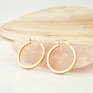 14K Gold Hoops Earrings, Yellow Gold Earrings, 14K Solid Gold Hoops, Earrings for Women, Gold Earring Jewelry, Dainty Earrings