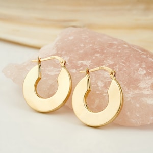 14K Solid Gold Unique Earrings, Earrings for Women, 14K Real Gold Dainty Huggie Hoop Earrings, Gold Earrings Jewelry, Real Gold Hoops