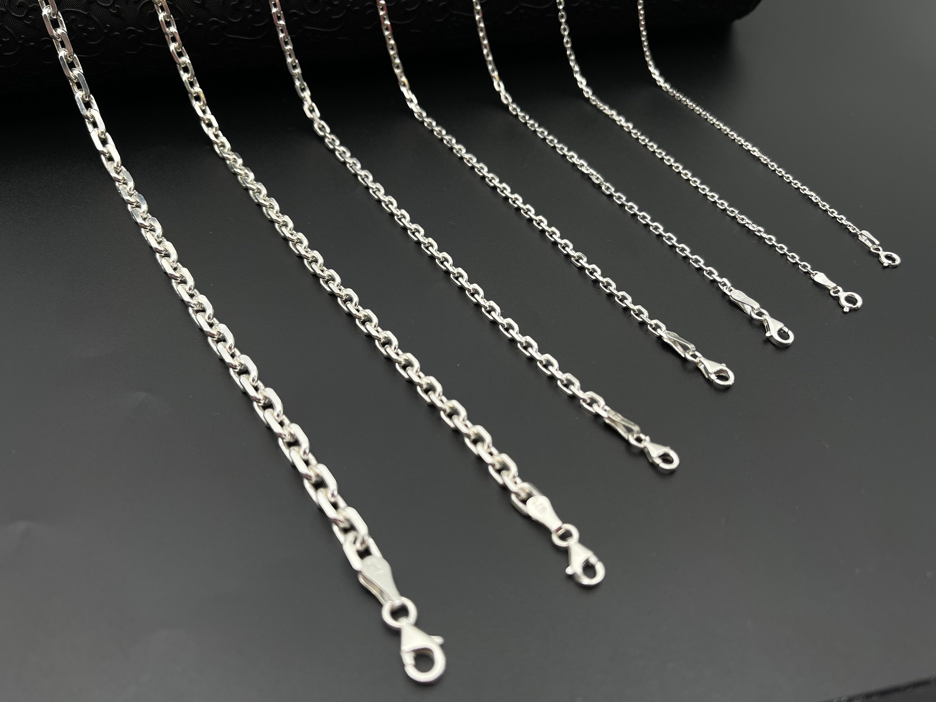 Sterling Silver Anchor Chain: Men's Women's Cable Link Necklace - Etsy