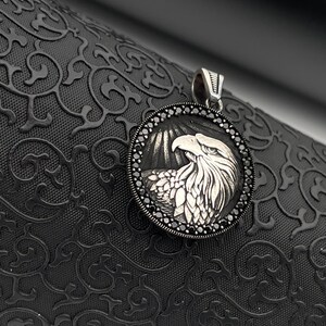 Solid Silver Eagle Pendant, Silver Necklace, Patriotic Necklace, Freedom Eagle Pendant Necklace, Necklace For Man and  Women, Christmas Gift