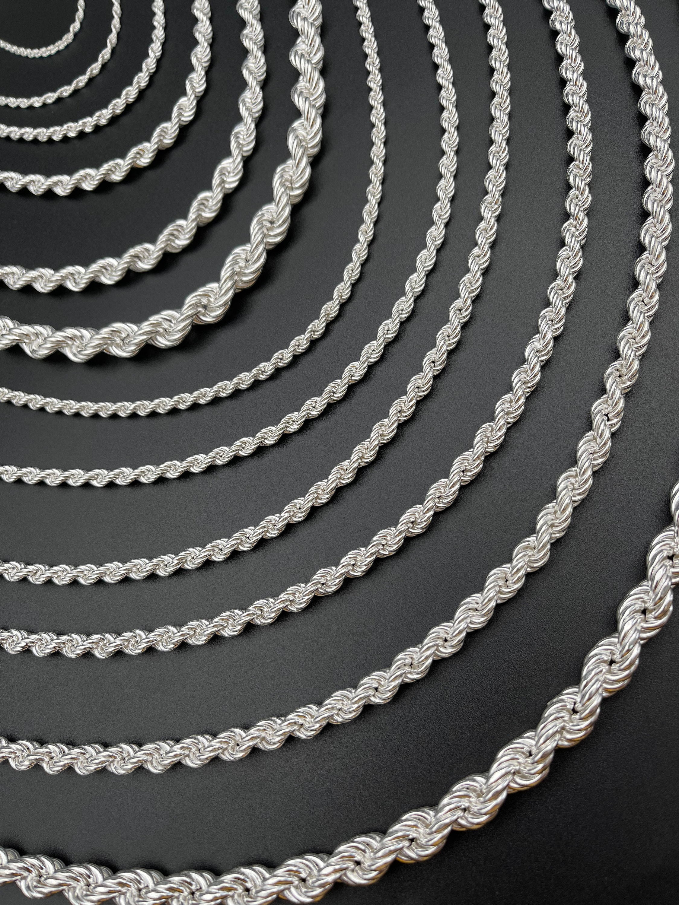 経典 Chain, Rope Silver Sterling Solid 925 Chain Rope Silver アクセサリー