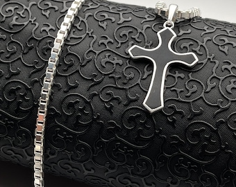 Sterling Silver Cross Necklace: Dainty Unisex Christian Pendant