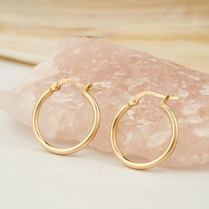 14K Gold Hoops Earrings, Real Gold Earrings, 14K Solid Gold Hoops, Earrings for Women, Gold Earring Jewelry, Gift for Girlfriend