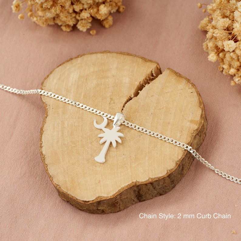 Sterling Silver Palmetto & Crescent Necklace: South Carolina Symbol afbeelding 10