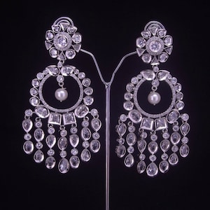 Charming Exquisite Bridal Party Classic  Earrings Zirconia American Diamond Elements Indian Unique Exotic Jewellery