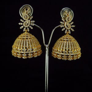 CZ Jhumka | Indian Jewelry | Pakistani Jewelry | Punjabi Jewelry Indian Earrings | Bollywood Jewelry