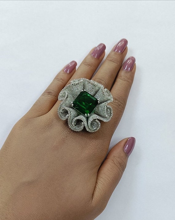 Buy LATEST ARRIVAL American Diamond Adjustable Ring Statement