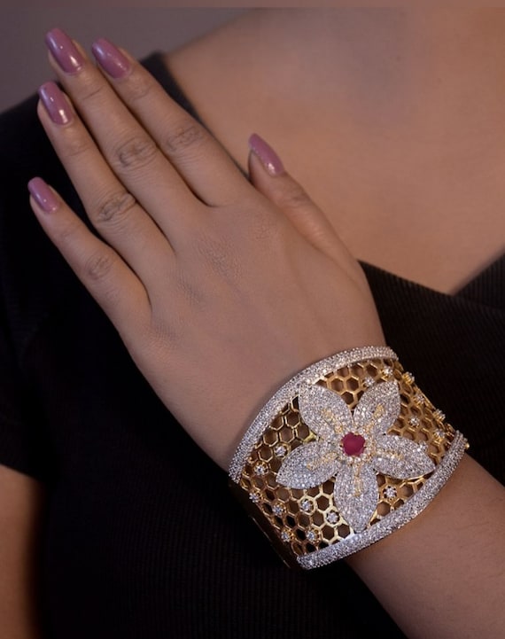 American Diamond Bangle - Gift for Girls - Midas Touch Kada by Blingvine