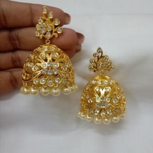 CZ Jhumka | Indian Jewelry | Pakistani Jewelry | Punjabi Jewelry Indian Earrings | Bollywood Jewelry