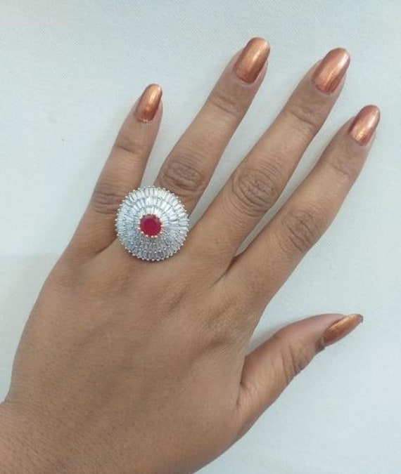 LATEST ARRIVAL American diamond adjustable ring statement jewelry