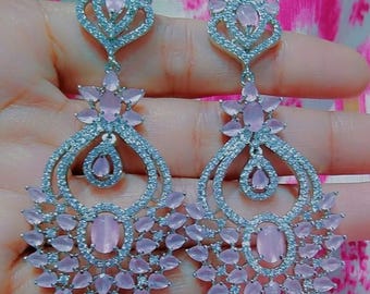 American Diamond Balis/Cubic Zirconia/Indian Jewelry/High Quality/Pakistani Earrings/Bollywood Jewelry/Cocktail Earrings