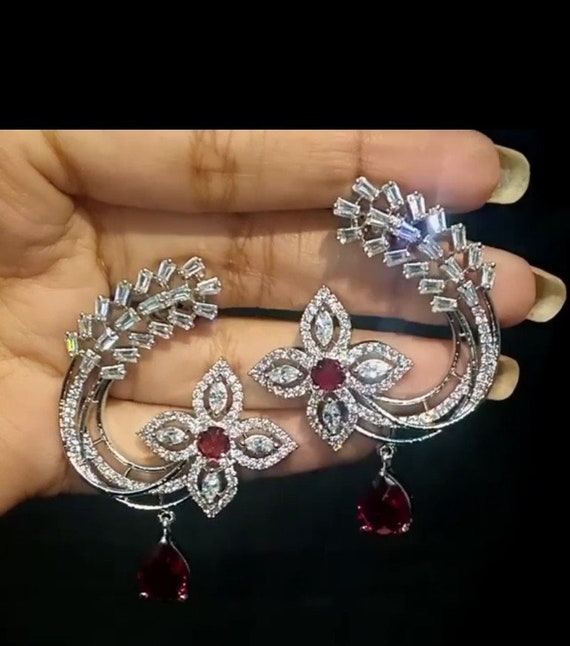 Buy American Diamond Earrings | AD Jewellery India – Nithilah