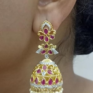 CZ Jhumka | Indian Jewelry | Pakistani Jewelry | Punjabi Jewelry Indian Earrings | Bollywood Jewelry