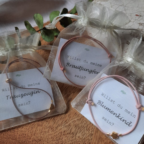 Filigranes Armband für Brautjungfern / Trauzeugin / Blumenkinder/ Bridemaids / Junggesellenabschied / Personalisierte Danksagung Hochzeit