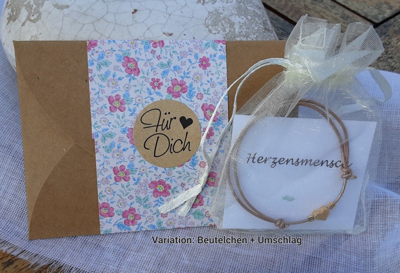 Filigranes Armband mit Herz / Danke / Herzensmensch / Beste Freundin / Beste Schwester / Beste Mama / Beste Patentante/ Ostern Beutelchen+Umschlag