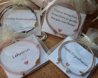 Delicate bracelet with heart / Gift for kindergarten teacher / Teacher / Farewell from kindergarten / Primary school / Thank you / Childminder /
