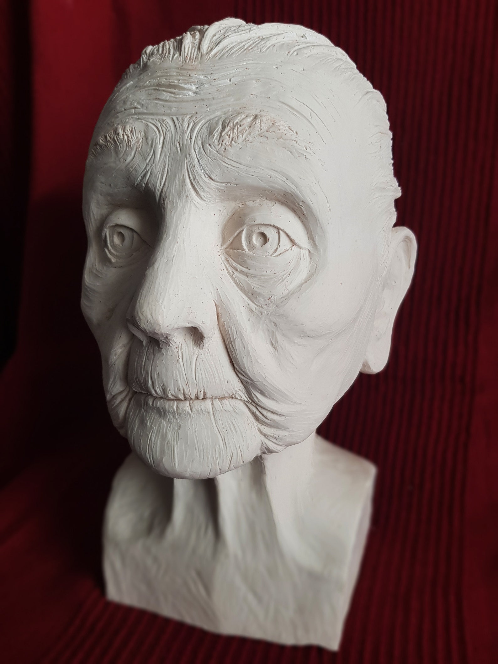 Portrait Bust Head Old Woman Granny Plaster Head White Etsy UK