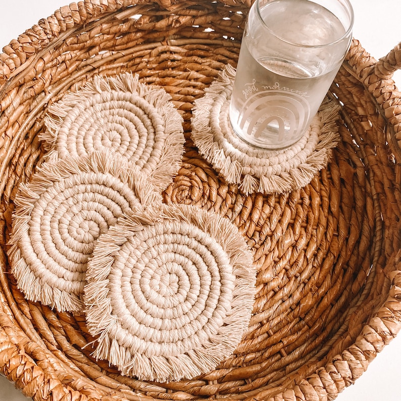 Coasters Gifts for Her Macrame Coasters Plant Coasters Drink Coasters