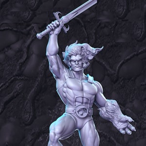 Catman Swordsman DnD Miniature, Tabletop RPG DnD Mini, Figurki D&D, Fantasy Gaming i Pathfinder, RN Estudio
