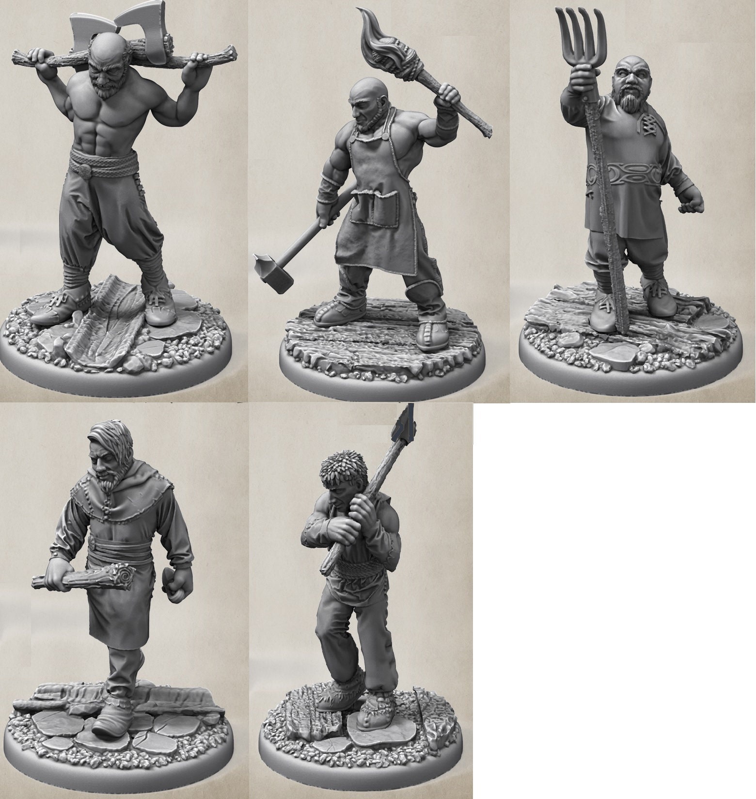 Fighting Viking Villager DND Miniature DnD Tabletop RPG Mini | Etsy