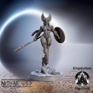 Viking Valkyrie Pinup DnD Miniature | Tabletop RPG DnD Mini | D&D Figurines for Pathfinder Fantasy Gaming | Artisan Guild Modular